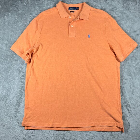 Polo Ralph Lauren Classic Fit Polo Shirt Men’s XL Orange Blue Pony - Picture 2 of 12
